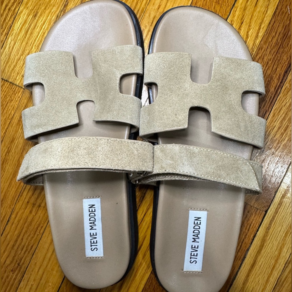 Steve Madden Taupe Mayven Suede Sandals Size 8